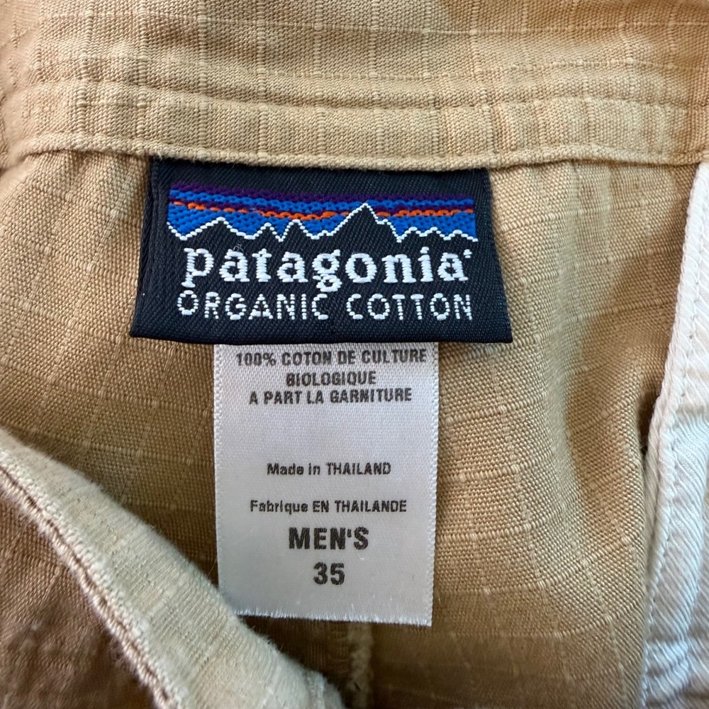 Patagonia Men's Organic Cotton cargo Pants Tan Size 35 - Picture 5 of 6